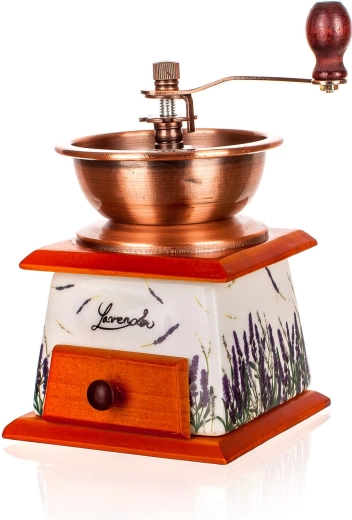 Praktičen lesen predalček za mleto kavo