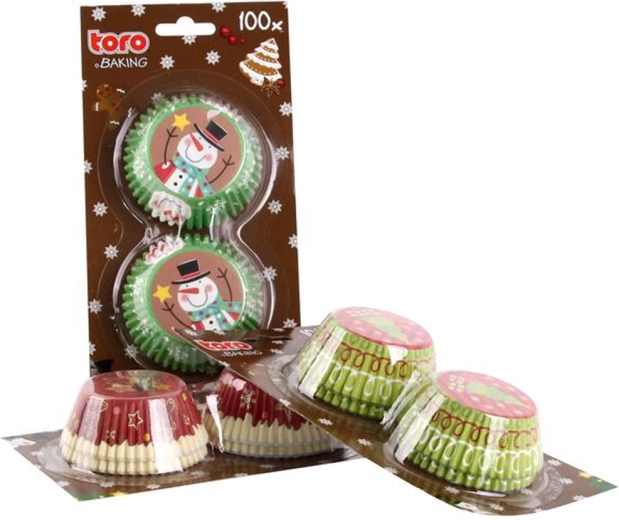 Papirnati koški za mafine TORO – božični, 100 kos