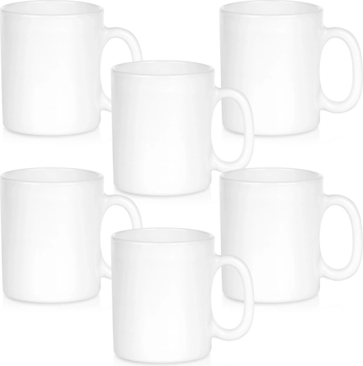 Set belih steklenih skodelic 300 ml, 6 kosov
