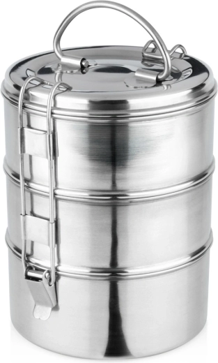 Vilde nerjaveča jeklená trietažna posoda za prenašanje hrane 3× 900 ml