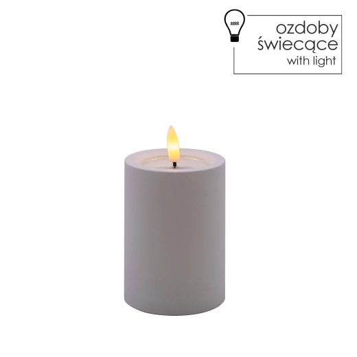 LED sveča bela 7 × 10 cm z migetajočim plamenom