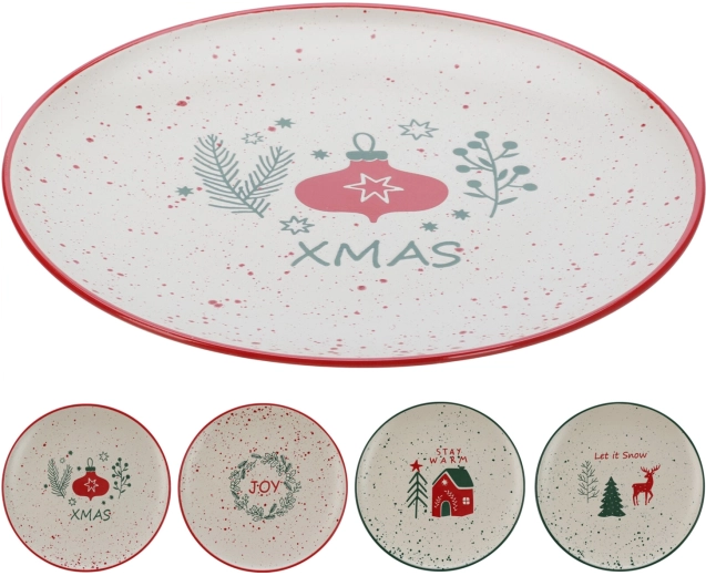 Božični krožnik iz kamenine 26,5 cm