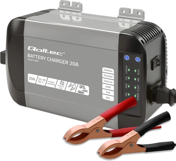 Monolith Smart Charger for LiFePO4, AGM, GEL and SLA Batteries, 20 A, 24 V
