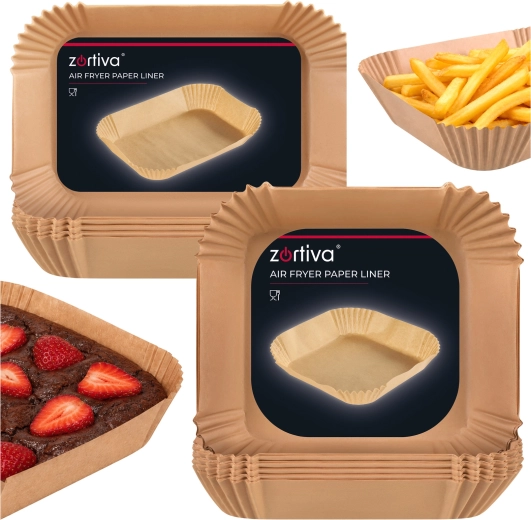 Paper liners for dual air fryer Zortiva (20 × 20 cm and 19.5 × 13 cm)