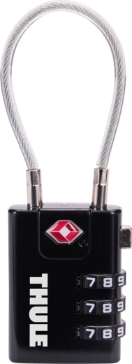 Thule TSA combination lock with steel cable - black