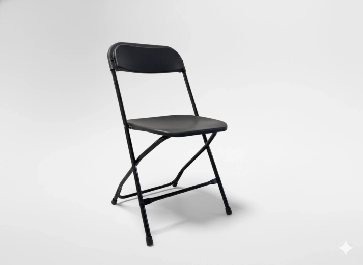 Zložljiv catering stol, črn