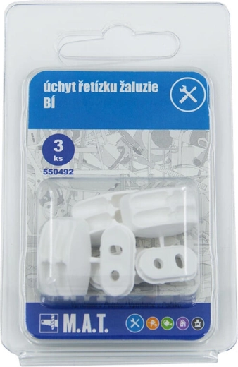 Nosilec verižice za žaluzije – bel, komplet 3 kos