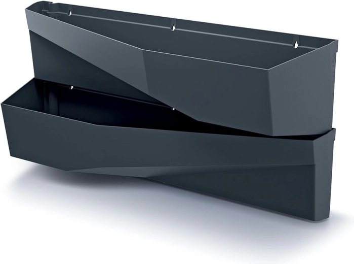 Komplet vertikalnih stenskih korit v antracitu GARDEN LONG WALL – 2 kosa