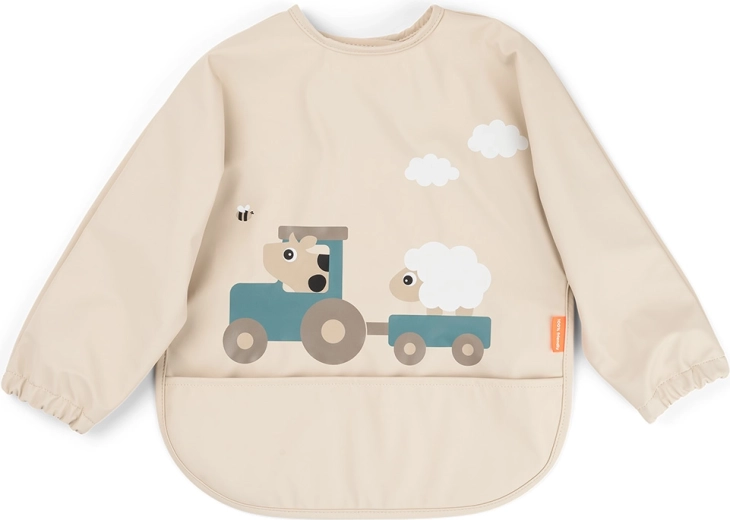 Done by Deer bib with sleeves and pocket Tiny farm sand
