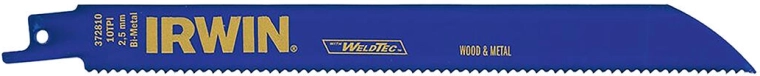 Listi žage za sabljasto žago za kovino in les 200 mm, 10 TPI (5 kos) IRWIN