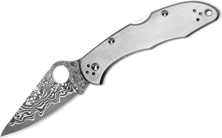 Žepni nož Spyderco Delica 4 Titanium Damascus 7,4 cm