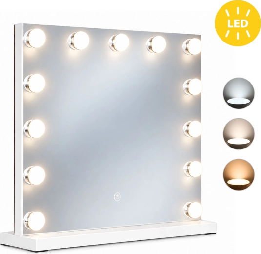 Kozmetično ogledalo ModernHome z LED-osvetlitvijo 50 × 40 cm