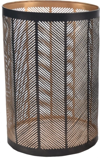 Kovinski svečnik Line črno-zlat 22 cm