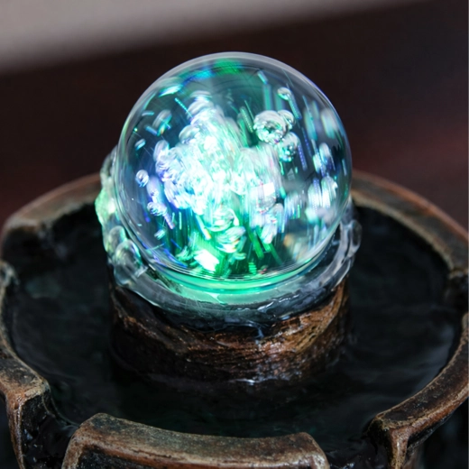 Dekorativna namizna fontana z LED osvetlitvijo 27 × 27 × 30 cm