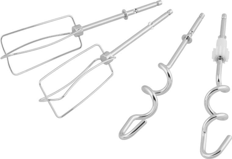 Beaters and dough hooks included