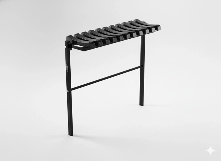 Zložljiva pokopališka klop 68 cm – črno jeklo