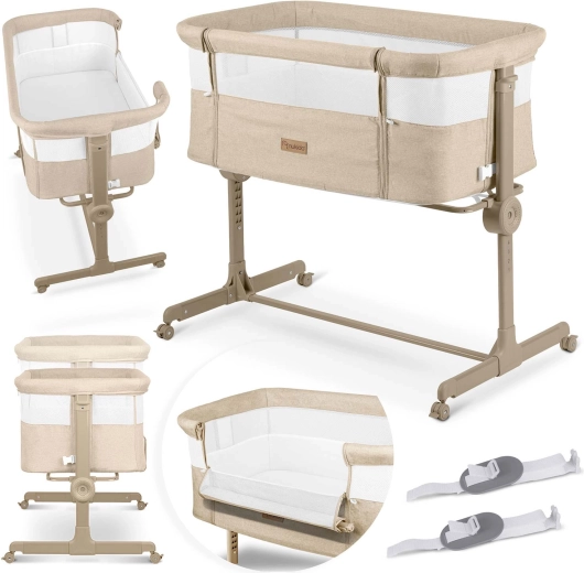 Nukido prislonljiva posteljica z nastavljivo višino in vzmetnico