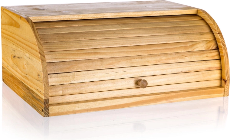 Lesena škatla za kruh iz borovca 40 × 27,5 × 16,5 cm, svetla