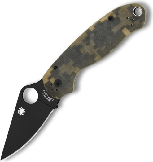 Taktični žepni nož Spyderco Para 3 Camo, črno rezilo, ročaj G-10