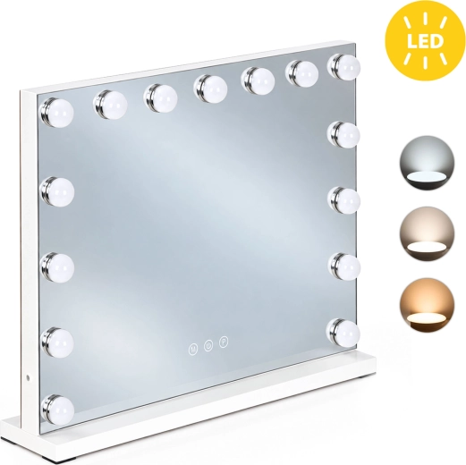 LED kozmetično ogledalo ModernHome s 15 žarnicami