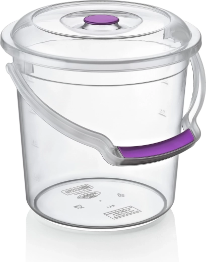 Prozorno plastično vedro s pokrovom 5 l