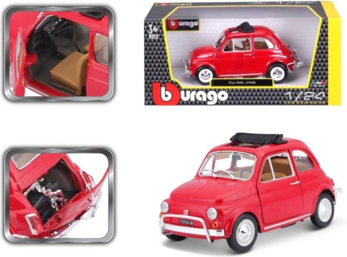 Bburago 1:24 Fiat 500L (1968) Rdeč