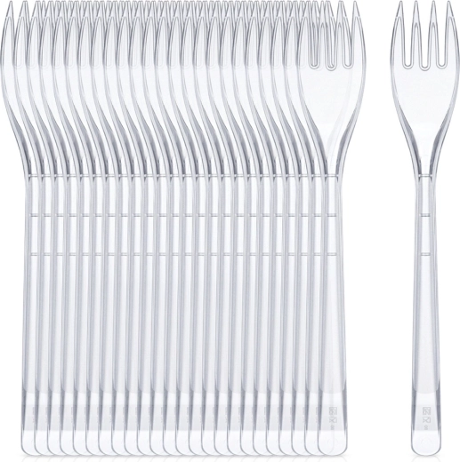 Prozorne večkrat uporabne plastične vilice 17,5 cm (25 kosov)