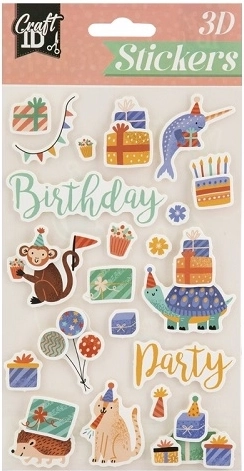 CCG 3D nalepke Birthday