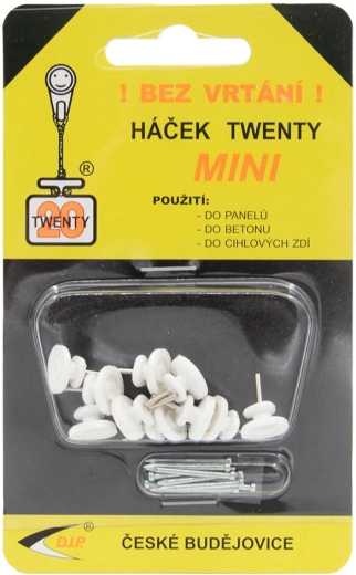 Kljuka TWENTY mini iz poliamida, bela, 10 kos