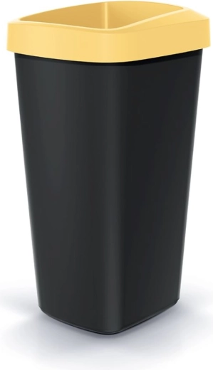 Koš za odpadke 25 l s preklopnim pokrovom, svetlo rumen