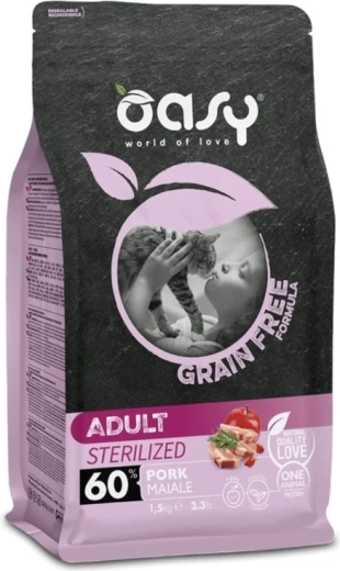 Oasy Grain Free sterilized svinjina 1,5 kg