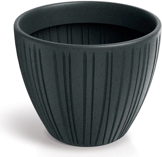 Plastični lonček za rože Fero Round 40 cm svinčeno siva