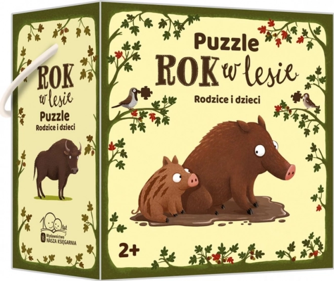 Leto v gozdu: starši in mladiči – otroške sestavljanke 20 kosov