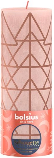 Rustikalna sveča 190 × 68 mm rožnata/jantarna