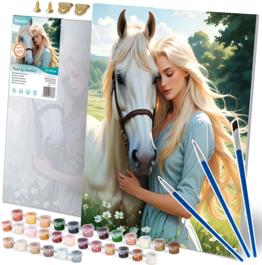 Slikanje po številkah 40×50 cm – portret ženske s konjem Massido