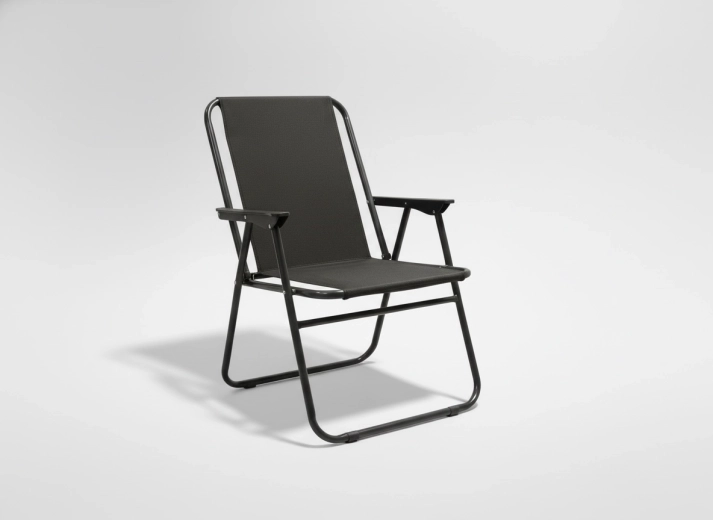 Zložljiv vrtni stol črn 53 × 59 × 76 cm