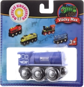 Maxim Blue Wooden Steam Locomotive