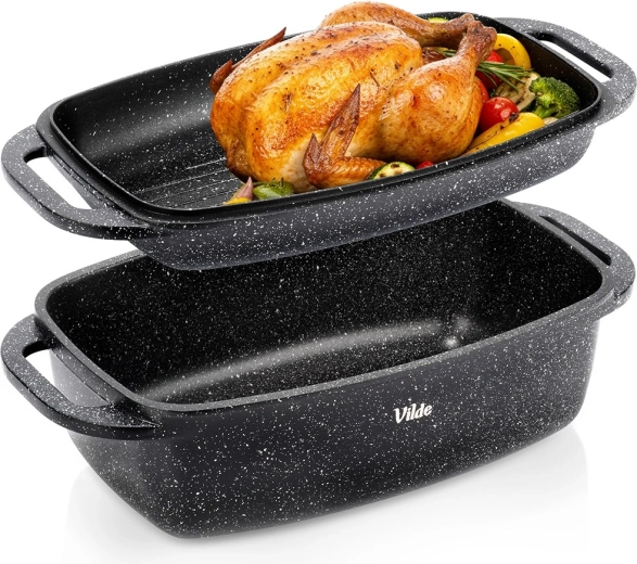 Granitni pekač z 2v1 pokrovom GRANITICA 5,5 + 2,5 l, 40 × 22,5 × 16 cm