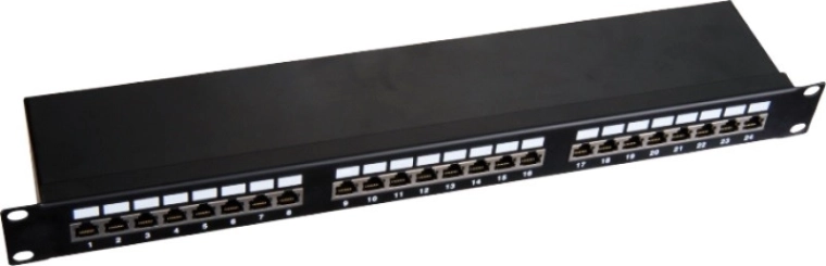 Patch panel STP kat. 6, 19", 1U, 24× RJ45, LSA