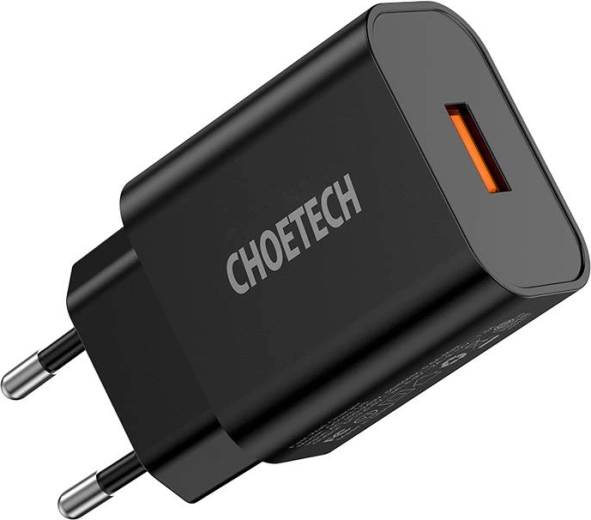 Omrežni polnilnik Choetech 18W USB-A črn