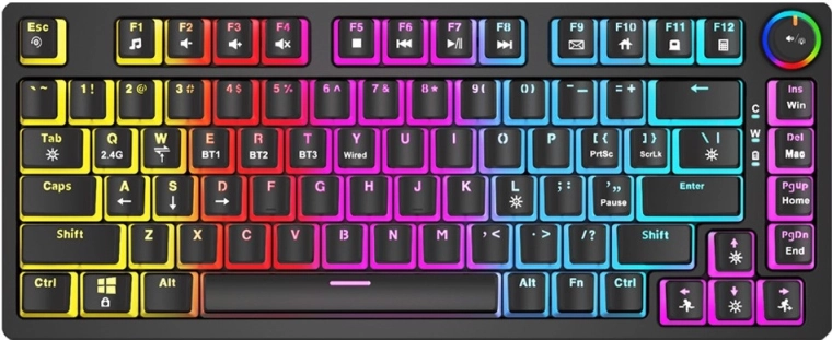 Brezžična mehanska tipkovnica Savio Phenix RGB