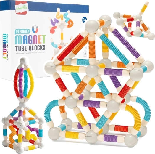 Magnetic Construction Tubes – 42 Pieces