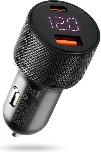 Avtopolnilnik EVERACTIVE 75 W z USB‑C PD in USB‑A QC 3.0