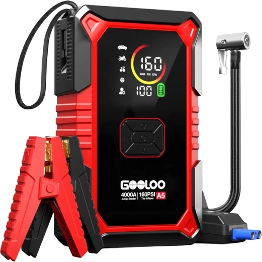 Gooloo A5 zagonski booster 2 v 1 s kompresorjem in powerbankom