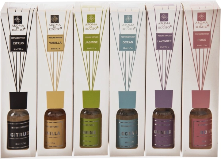 Aroma difuzor s palčkami 50 ml – mešanica 6 različic