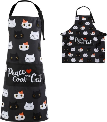 Kitchen apron in a tube with a kitten motif