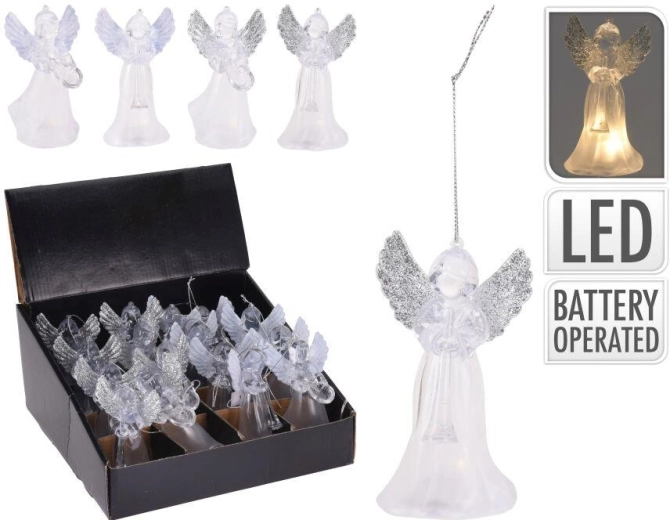 Viseča LED dekoracija angel 11,5 × 6,5 × 6,5 cm