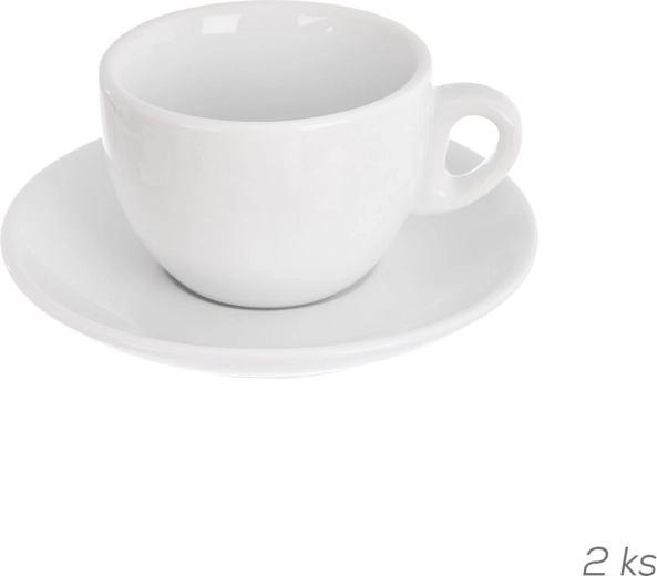 Porcelanasta skodelica za cappuccino s podstavkom Mona, 2 kos, 210 ml