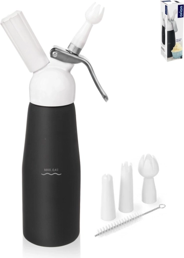 Orion black whipped cream dispenser 680 ml