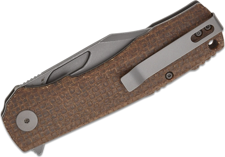 Micarta handle and reversible deep-carry clip